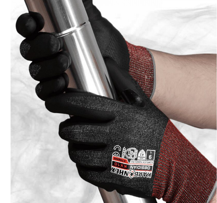 C36590 SW Safety® Karbonhex® KX10 Hybrid PU/ Nitrile Coated Mechanical Protection 18-Gauge Seamless Knit Gloves